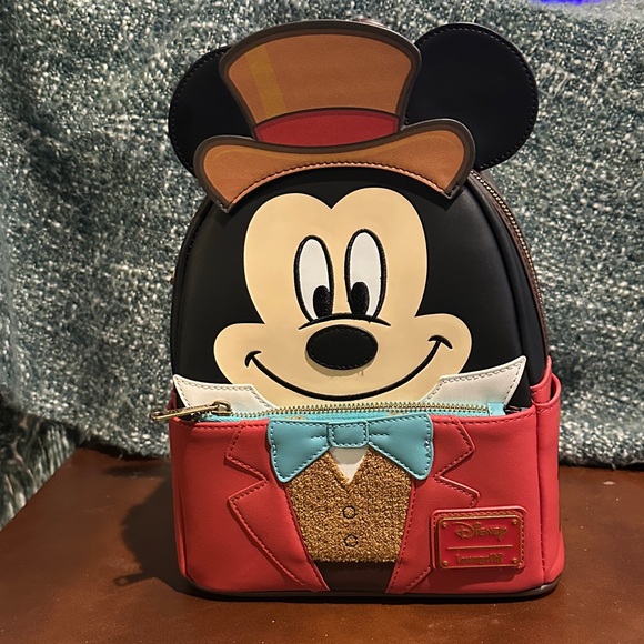 Disney Loungefly  Christmas Carol Mouse Backpack - Black and Red NWT Scrooge main image 4